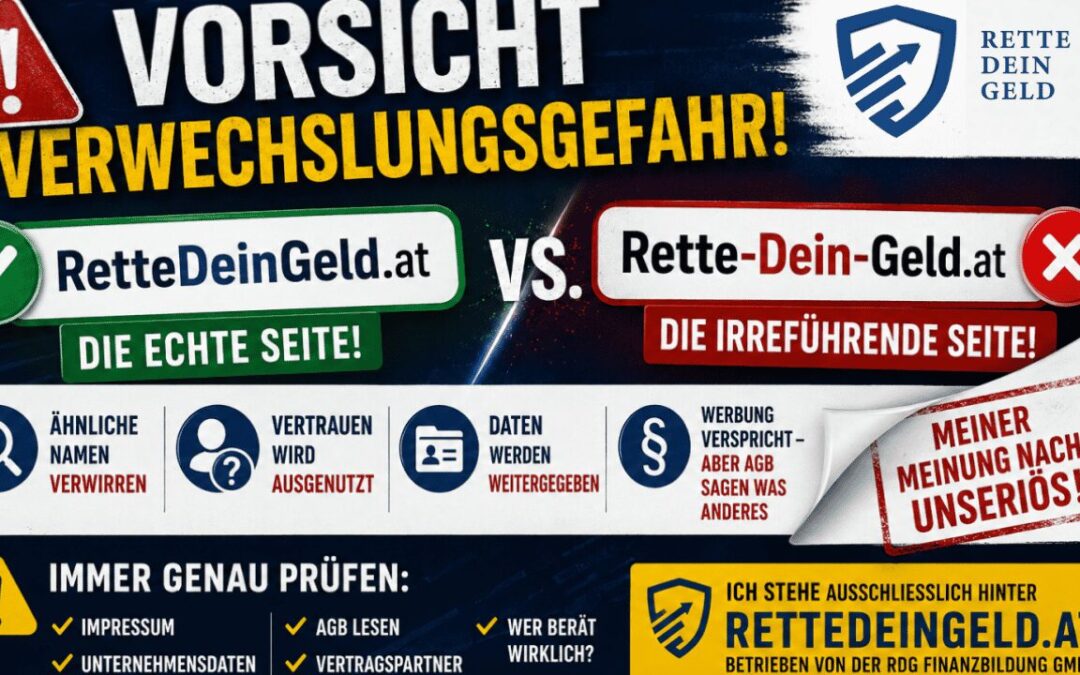 Vorsicht: Verwechslungsgefahr im Finanzbereich